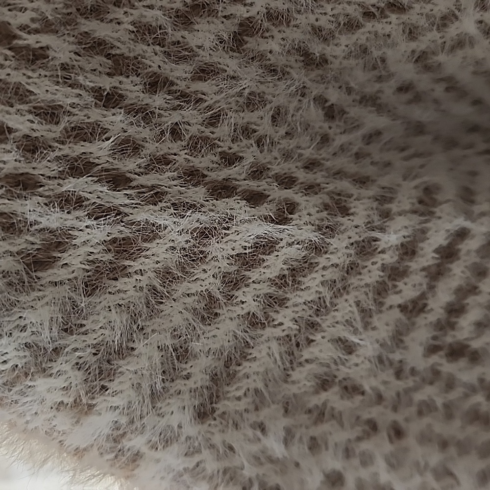 Pink Lily Cream and Brown Fuzzy Herringbone  Cardigan - Picture 5 of 7